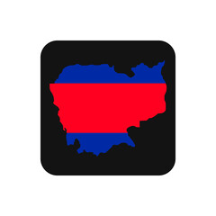 Obraz premium Cambodia map silhouette with flag on black background