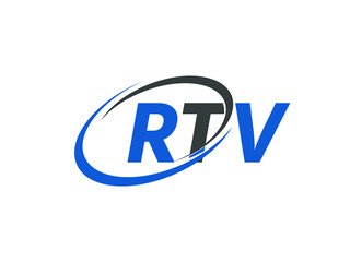 RTV letter creative modern elegant swoosh logo design