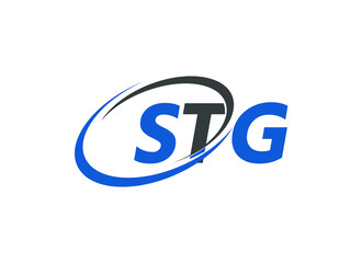 STG letter creative modern elegant swoosh logo design