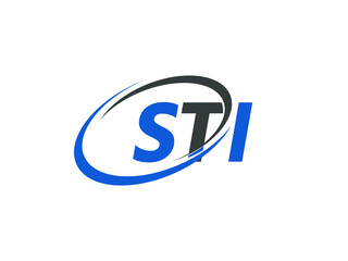 STI letter creative modern elegant swoosh logo design