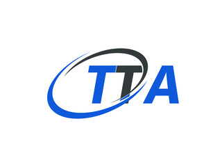 TTA letter creative modern elegant swoosh logo design