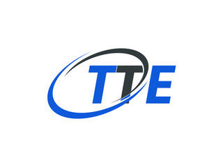TTE letter creative modern elegant swoosh logo design