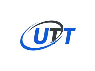 UTT letter creative modern elegant swoosh logo design