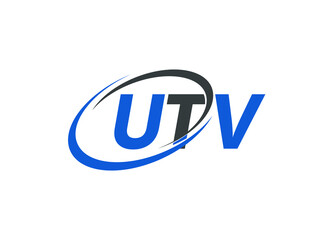 UTV letter creative modern elegant swoosh logo design