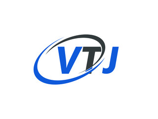 VTJ letter creative modern elegant swoosh logo design