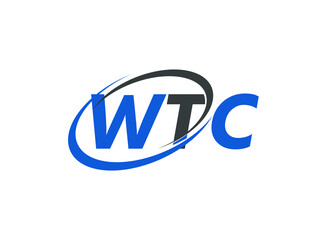 WTC letter creative modern elegant swoosh logo design