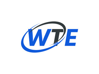 WTE letter creative modern elegant swoosh logo design