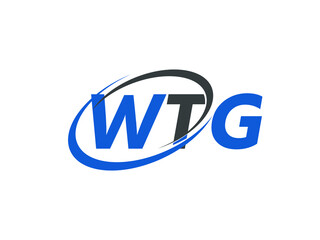 WTG letter creative modern elegant swoosh logo design