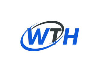 WTH letter creative modern elegant swoosh logo design