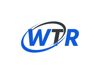 WTR letter creative modern elegant swoosh logo design