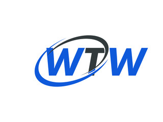 WTW letter creative modern elegant swoosh logo design