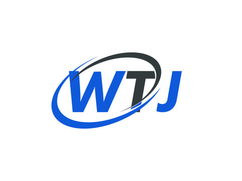 WTJ letter creative modern elegant swoosh logo design