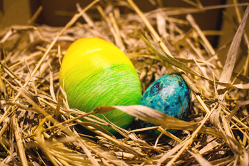 Easter eggs in the nest