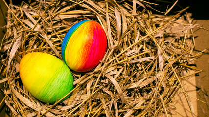 Easter eggs in the nest