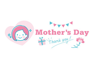 母の日のロゴデザインイラスト素材