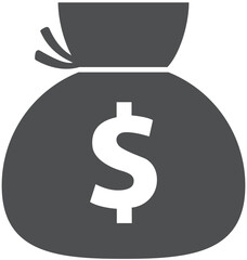 money bag icon on white background