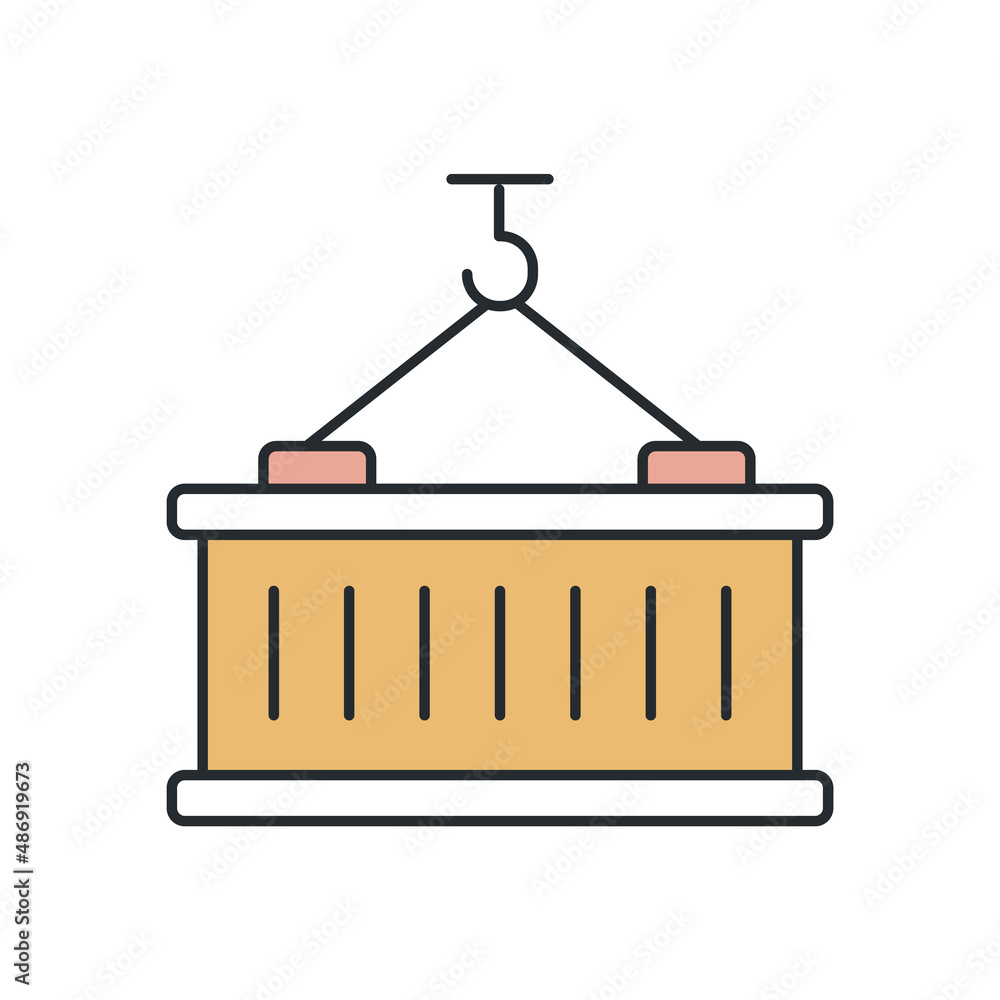 Poster delivery containers icon from delivery and logistic collection. thin outline delivery containers, de