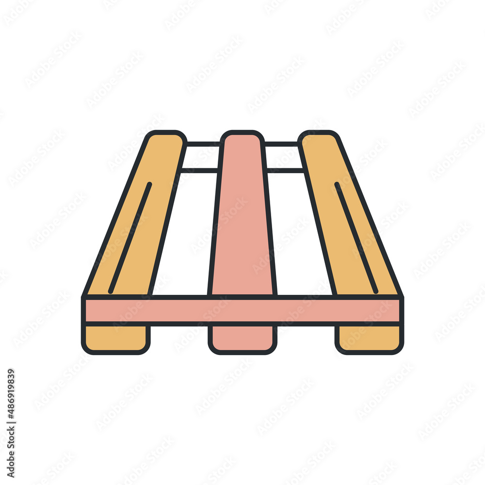 Poster pallet icon from delivery and logistic collection. thin outline pallet, container, shipping detailed