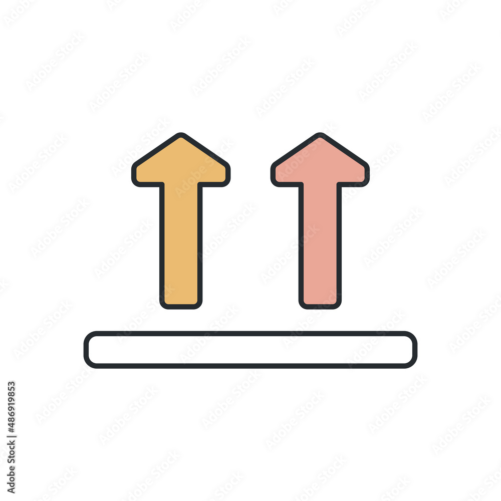 Poster side up icon from delivery and logistic collection. thin outline side up, up, side detailed offset l