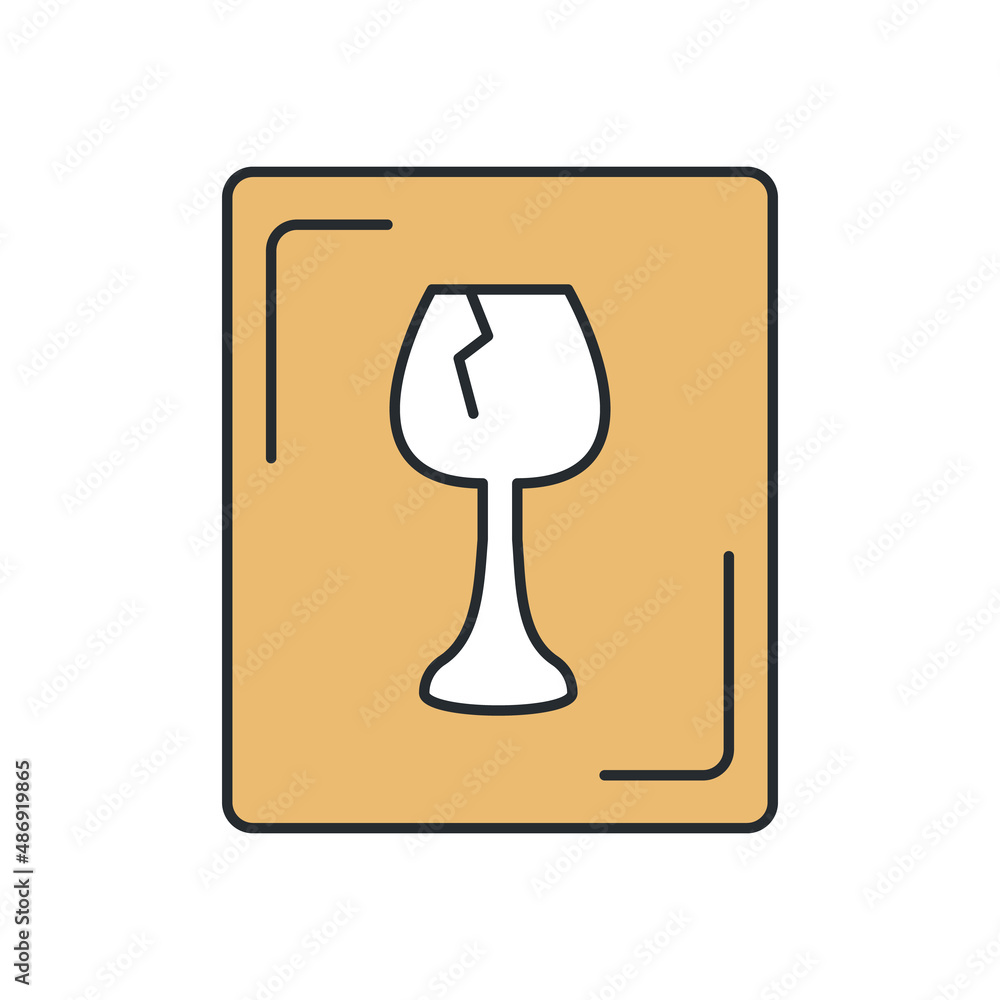 Poster fragile icon from delivery and logistic collection. thin outline fragile, box, shipping detailed off