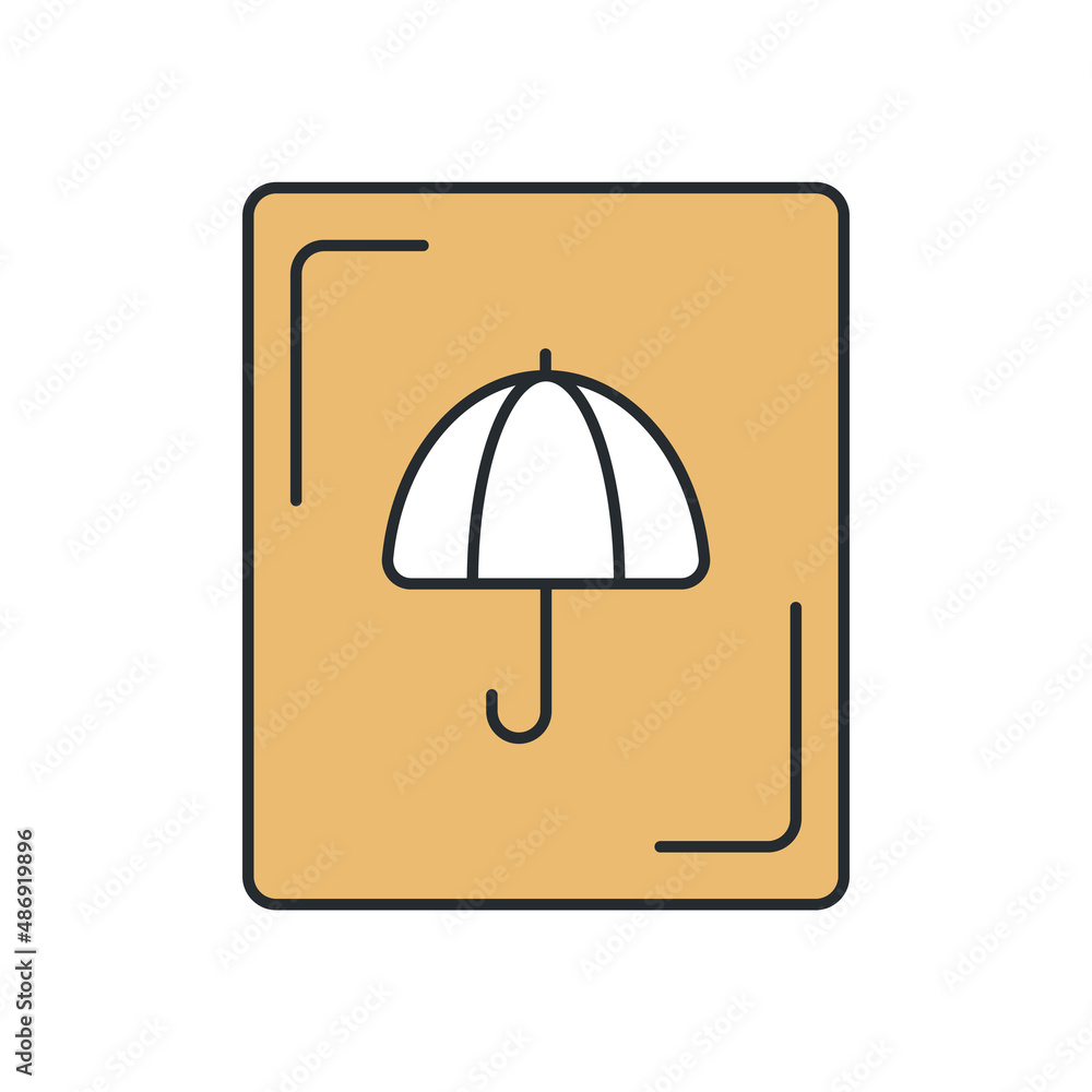 Poster logistic umbrella icon from delivery and logistic collection. thin outline logistic umbrella, box, s