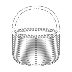 Basket vector icon. Outline vector icon isolated on white background basket.