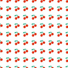 Seamless red cherry pattern design, flat cherry pattern template wrapping paper, fabric print
