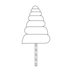 Lollipop vector icon. Outline vector icon isolated on white background lollipop.