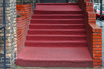 Red carpet stairs