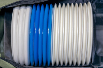 blue and white finland coloured disc golf discs