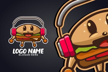 burger music art logo design