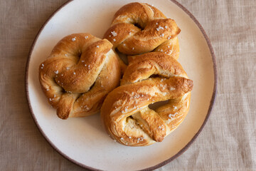 Homemade Fresh Baked Pretzel with Sea Salt