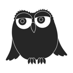 Owl vector icon.Black vector icon isolated on white background owl.