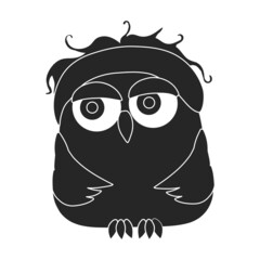 Owl vector icon.Black vector icon isolated on white background owl.