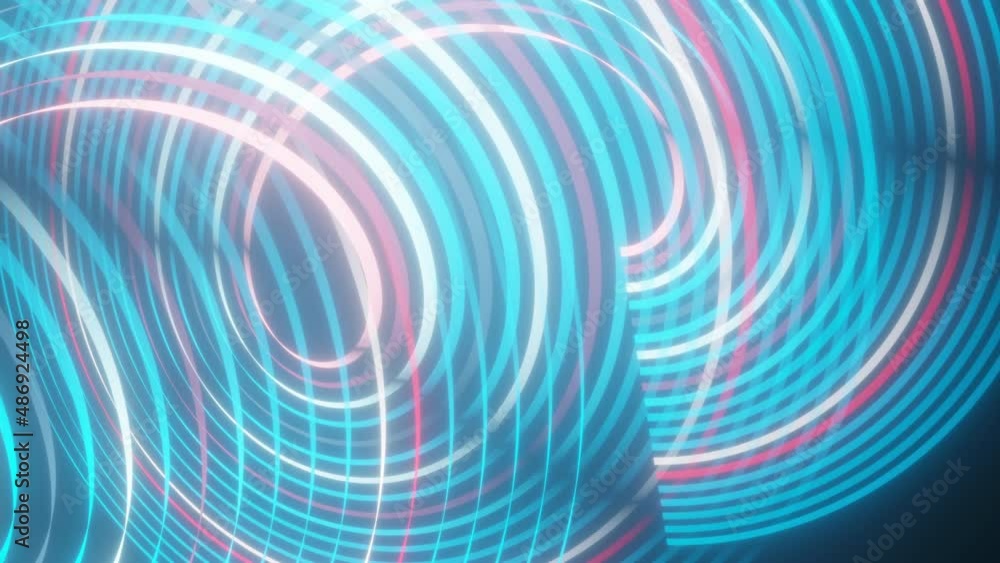 Poster abstract spiral rotating glow lines, computer generated background, 3d rendering background.