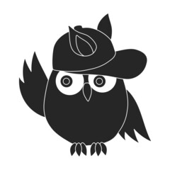 Owl vector icon.Black vector icon isolated on white background owl.