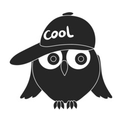 Owl vector icon.Black vector icon isolated on white background owl.