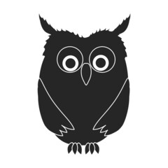Owl vector icon.Black vector icon isolated on white background owl.