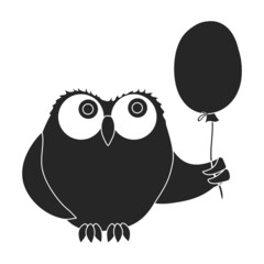 Owl vector icon.Black vector icon isolated on white background owl.