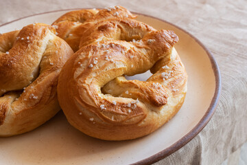 Homemade Fresh Baked Pretzel with Sea Salt