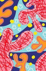 Minimal long vector banner in green colors. Abstract organic floral background with copy space for text.Vector design templates in simple modern style