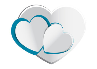 Valentine's day concept background, paper hearts. Vector. Cute love sale banner or greeting card