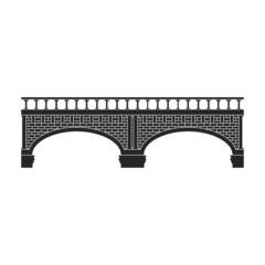Bridge vector icon.Black vector icon isolated on white background bridge.