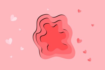  pink carving art with paper cut style. 3D abstract background with paper cut shapes. Vector design layout for business presentations, flyers, posters and invitations.
