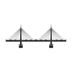 Bridge vector icon.Black vector icon isolated on white background bridge.