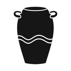 Vector design of vase and ceramic icon. Graphic of vase and brown stock symbol for web.