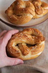 Homemade Fresh Baked Pretzel with Sea Salt