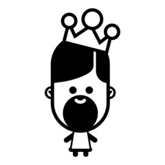 King Character Flat Icon Isolated On White Background