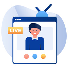 Premium download icon of live communication

