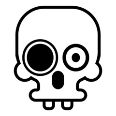 Skull Flat Icon Isolated On White Background